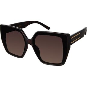 Tahari Women's Th904 الضخمة 100 ٪ UV400 نظارة شمسية مربع واقية. هدايا أنيقة لها ، 64 ملم