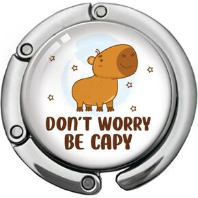 خطاف محفظة Capybara لطيف قابلة للطي ، لا تقلق ، حامل شماعات حقيبة اليد ، خطاف شماعات حقيبة المرأة ، خطاف محفظة مستديرة ، HOOK HOOK Funder for Family Friend Friend Worker