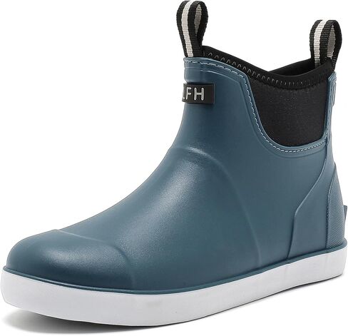 Men's Deck Boots, Fishing Boots Waterproof Rain Boots, Anti-Slip High Traction Ankle Rubber Boots for Professional Premium Neoprene Rubber, Garden Boots Shoe Footwear Booties for Men Outdoor Work in Kuwait