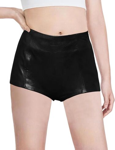 Fallorchid Girl's Faux Leather Shorts Fashion Skinny Shorts Mini Pants in Saudi Arabia