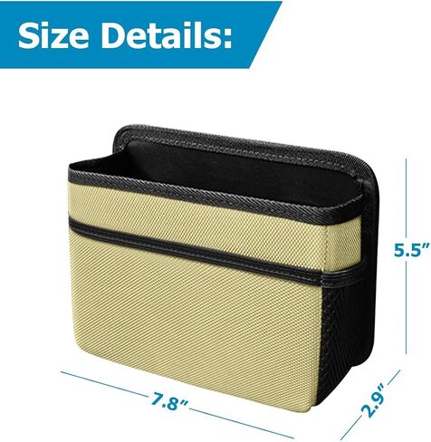 Mandark Car Trash Can ، Mini Mini Strash Bin Bin Construction ، حاوية حاوية مقاومة للسيارات ، إكسسوارات حاوية مخزنة للسيارات ، Universal لمعظم السيارات (أسود) in Saudi Arabia