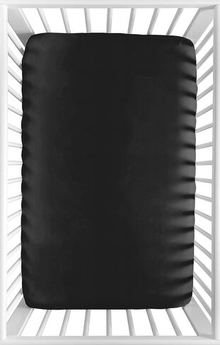 Fitted Crib Sheet for Paris Baby or Toddler Bedding by Sweet Jojo Designs - Black and White Stripe in Saudi Arabia