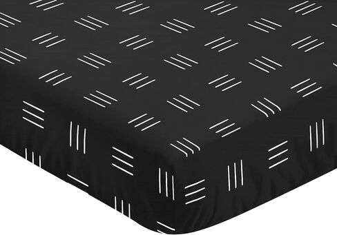 Fitted Crib Sheet for Paris Baby or Toddler Bedding by Sweet Jojo Designs - Black and White Stripe in Saudi Arabia