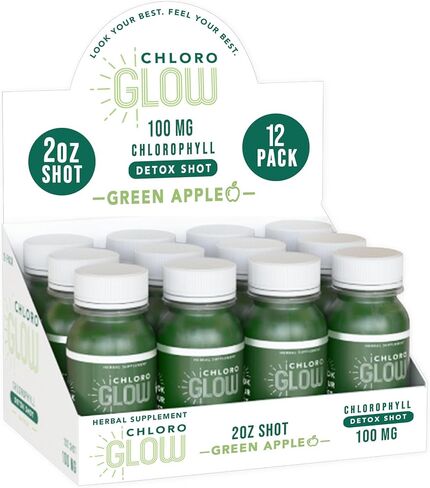 Chlorophyll Shots – Organic Plant-Based Green Apple Drink for Immune Support & Body Cleanse – Natural Supplement (12 Pack) in Saudi Arabia