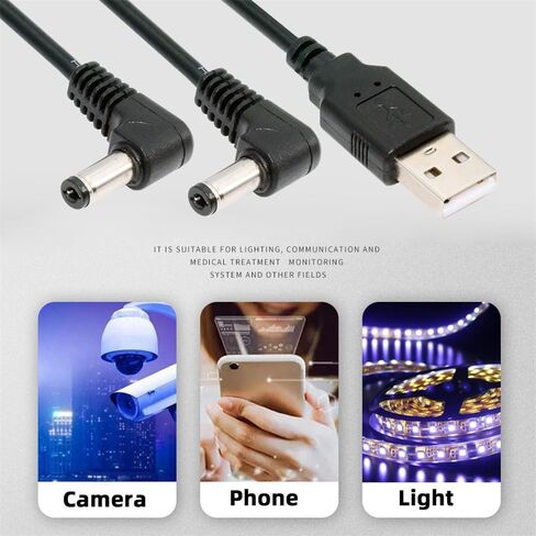NFHK USB 2.0 A Type Male to 5.5 x 2.5mm DC 5V Power Plug Barrel Connector Charge Cable 80cm in Saudi Arabia