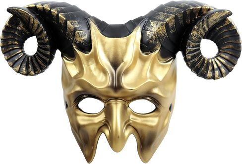 MCJC Devil Goat Horned Mask, Halloween Cosplay Props, Adult Half Face Masquerade Mask, 4 Colors in Kuwait