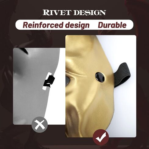 MCJC Devil Goat Horned Mask, Halloween Cosplay Props, Adult Half Face Masquerade Mask, 4 Colors in Kuwait