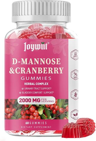 D-Mannose Gummies 2000mg with Cranberry 500mg & Hibiscus - D Mannose Supplements for Women - Liver, Bladder Flush & Urinary Tract Cleanse Health Supplement, 60 Counts in Saudi Arabia
