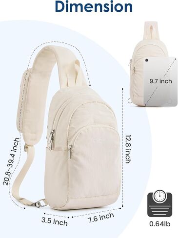 G4Free Crossbody Bag for Women Casual Sling Backpack Fashionable Shoulder Chest Fanny Packs Beige in Saudi Arabia
