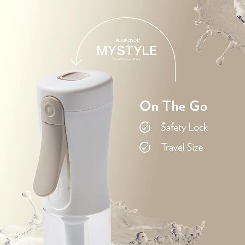 FLAIROSOL MyStyle, Spray Bottle for Hair - Small Travel Spray Bottle, Ultra Fine Continuous Water Mist for Face, Hairstyling, Salon, Cleaning, Beauty, Toners, Hydration & Makeup, 3.04oz / 90ml, White in Saudi Arabia
