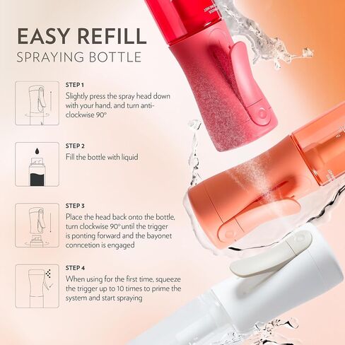 FLAIROSOL MyStyle, Spray Bottle for Hair - Small Travel Spray Bottle, Ultra Fine Continuous Water Mist for Face, Hairstyling, Salon, Cleaning, Beauty, Toners, Hydration & Makeup, 3.04oz / 90ml, White in Saudi Arabia