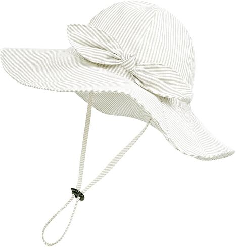 Toddler Kids Baby Girl Sun Hat Floppy Cotton Summer Hat 50+ SPF Protective in Kuwait