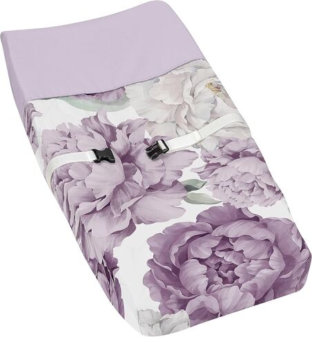 Sweet Jojo Designs Navy Blue and Pink Watercolor Floral Girl Baby Nursery Changing Pad Cover - Blush, Green and White Shabby Chic Rose Flower Polka Dot in Saudi Arabia