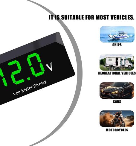 Mandark Digital Voltmeter DC 4-28V ، 2PCS مقاوم للماء 12 فولت متر الجهد LED ، شاشة طاقة الطاقة التلقائية مع عرض LED ، مقياس بطارية الصوت العالمي للدراجة النارية ، سيارات الدفع الرباعي ، القافلة (الأزرق) in Saudi Arabia