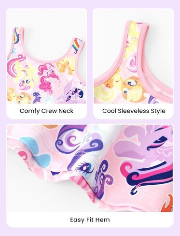 My Little Pony Girls Dress, Unicorn & Rainbow Print Sleeveless Casual Style Summer Sundress, Party & Playdate Outfit A-Line in Saudi Arabia