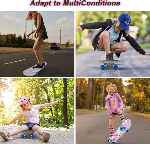 Standard Skateboards with Colorful Flashing Wheels for Beginners, Kids,Teens, 7 Layer Maple Complete Skateboard for Girls Boys, 31" x 7.8" Double Kick Concave Kids skateboard with Skate T-Tool in Saudi Arabia
