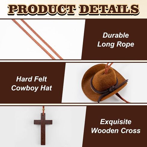 Cowboy Hat Car Charm, Cowboy Hat for Car Mirror Hanging with Cross, Country Car Hanging Pendant, Cute Rear View Mirror Hanger Decor for Women, Universal Auto Interior Accessories (Black) in Saudi Arabia