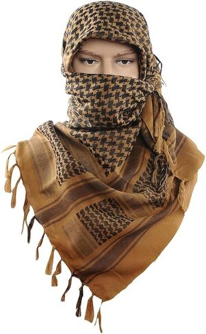 Scarf Military Shemagh Arab Tactical Desert Keffiyeh Windproof Wrap Muslim Hijab with Tassel 43x43 inch in Saudi Arabia