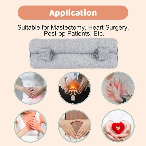 Seat Belt Pillow Post Surgery for Mastectomy and Heart Surgery, Mastectomy Recovery Supplies, Heart Operation Recovery Support Cushion for Chest Chemo Port, Recovering Gifts (Dark Gray) in Saudi Arabia