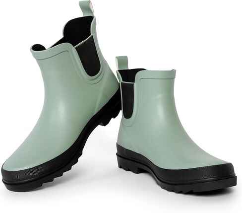 Shedrain Systlish Women's Chelsea Rain Boots-أحذية مطاطية قصيرة للماء ، قلة وغير قابلة للانزلاق للحديقة والمدينة والهواء الطلق in Kuwait
