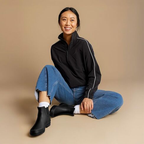 Shedrain Systlish Women's Chelsea Rain Boots-أحذية مطاطية قصيرة للماء ، قلة وغير قابلة للانزلاق للحديقة والمدينة والهواء الطلق in Kuwait