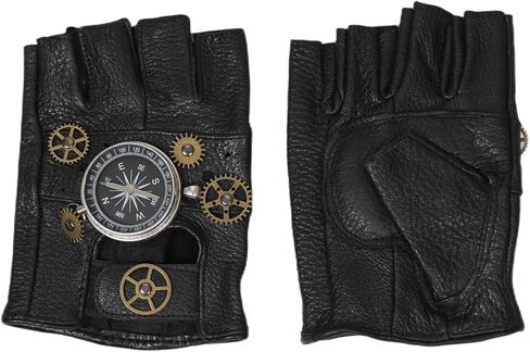 Steampunk القوطية القوطية القفازات القفازات بدون إصبع مع لهجات التروس in Kuwait