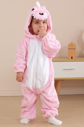 DarkCom Unisex Baby Dinosaur Costume Animal Onesie Toddler Hooded Romper Halloween Kids' Christmas Pajamas in Saudi Arabia