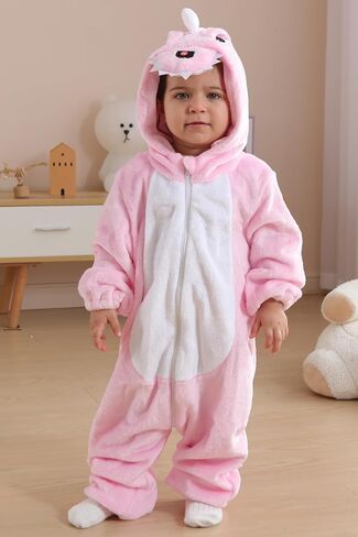 DarkCom Unisex Baby Dinosaur Costume Animal Onesie Toddler Hooded Romper Halloween Kids' Christmas Pajamas in Saudi Arabia