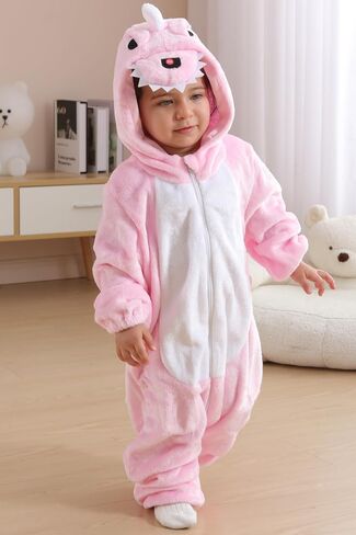 DarkCom Unisex Baby Dinosaur Costume Animal Onesie Toddler Hooded Romper Halloween Kids' Christmas Pajamas in Saudi Arabia