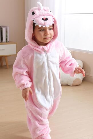 DarkCom Unisex Baby Dinosaur Costume Animal Onesie Toddler Hooded Romper Halloween Kids' Christmas Pajamas in Saudi Arabia