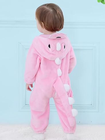 DarkCom Unisex Baby Dinosaur Costume Animal Onesie Toddler Hooded Romper Halloween Kids' Christmas Pajamas in Saudi Arabia