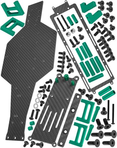 Upgrades Parts for 1/10 Slash 2WD LCG,RC Carbon Chassis Armor Skid Plate,RC Carbon Fibre Chassis Protect Armor Skid Plate Guard Hops Up,Replaces #5830,Green in Saudi Arabia