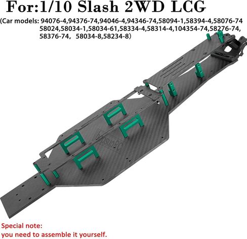 Upgrades Parts for 1/10 Slash 2WD LCG,RC Carbon Chassis Armor Skid Plate,RC Carbon Fibre Chassis Protect Armor Skid Plate Guard Hops Up,Replaces #5830,Green in Saudi Arabia