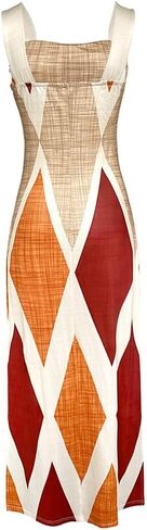 CHICME Women's Summer Maxi Dress Casual Thick Strap Square Neck Boho Sundress Split Vacation Dresses with Pockets in Kuwait