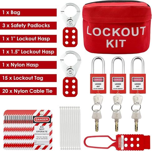 JOJOMARK Lockout Tagout Kit Tool Box Clamp-On Circuit Breaker Lockout, Group Lockout Hasps, Clamp-On Circuit Breaker Lockout, Group Lockout Hasps, Tool Box with Handles in Kuwait