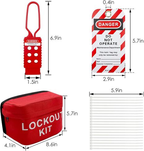 JOJOMARK Lockout Tagout Kit Tool Box Clamp-On Circuit Breaker Lockout, Group Lockout Hasps, Clamp-On Circuit Breaker Lockout, Group Lockout Hasps, Tool Box with Handles in Kuwait