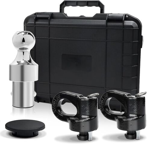 Gooseneck Hitch Ball Kit - 60692 Puck System with 2-5/16-Inch Ball and 2 Gooseneck Safety Chain Anchors Fits for 2013-2024 Ford F250 F350 F450 and Fits for 2016-2024 Silverado Trucks in Saudi Arabia