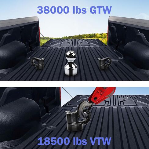 Gooseneck Hitch Ball Kit - 60692 Puck System with 2-5/16-Inch Ball and 2 Gooseneck Safety Chain Anchors Fits for 2013-2024 Ford F250 F350 F450 and Fits for 2016-2024 Silverado Trucks in Saudi Arabia