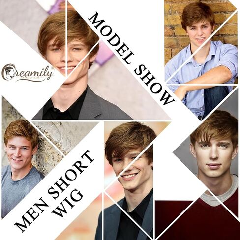 Creamily Mens Wigs Short Hair Black Curly Hair Wig for Men's Halloween Costume Wig Realistic Synthetic Cosplay Wigs for Boy Male in Kuwait