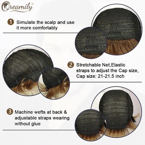 Creamily Mens Wigs Short Hair Black Curly Hair Wig for Men's Halloween Costume Wig Realistic Synthetic Cosplay Wigs for Boy Male in Kuwait