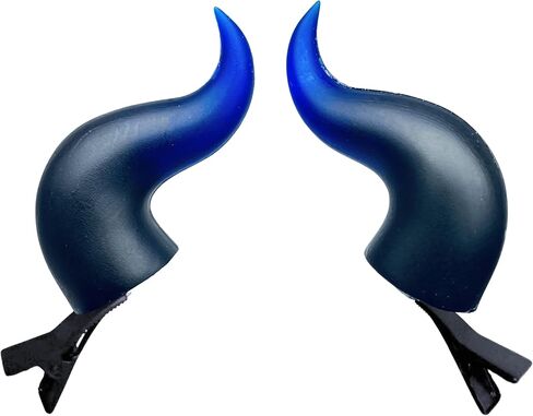 Devil Horns Hairpins Dark Gothic Resin Edge Hair Clips Costume Halloween Cosplay Cartoon Accessories Starlight GR BL Rounded Horns in Saudi Arabia
