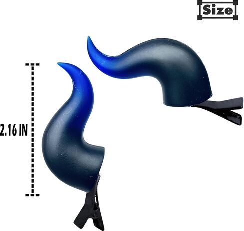 Devil Horns Hairpins Dark Gothic Resin Edge Hair Clips Costume Halloween Cosplay Cartoon Accessories Starlight GR BL Rounded Horns in Saudi Arabia