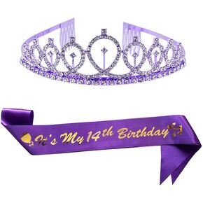 Birthday Crowns for Women It's My 5th Sash and Tiara Birthday Crown for Women Party Favors Decorations