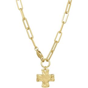 Jewelry: Chunky Cross Chain Necklace for Women – Lifetime Color Guarantee – Waterproof, Non-Tarnish, Hypoallergenic, Gold PVD Coated – Great for Beach, Weddings, Gifts – 18" Length