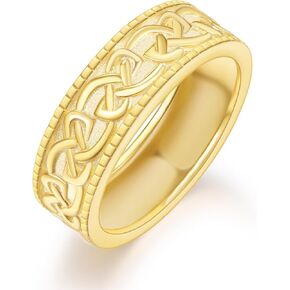 ADMETUS 925 Sterling Silver Celtic Knot Ring Wedding Band Rings for Men Celtic Jewelry Gifts for Men Rings Size 5-15