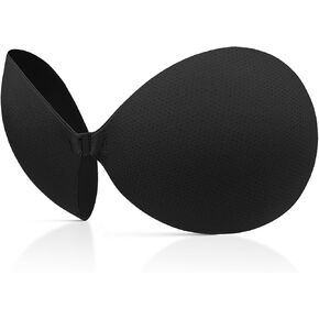 DOBREVA Women's Sticky Bra for Large Breasts Backless Strapless Push Up Adhesive Silicone Invisible for Backless Dress Black 7(38DD/40D/42C/44B)