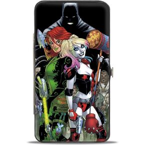 Buckle-Down unisex adults Buckle-down Hinge - Harley Quinn Issue #3 Poison Ivy & Harley Quinn Cover Pose/Batman Shadow Wallet, Multicolor, 7 X 4 US