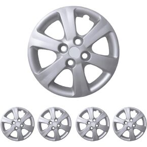 Hubcaps 14 Inch for Hyundai – Set of 4 Silver Wheel Covers – Bolt-On Hub Caps for Hyundai – Durable Replacement Hubcaps for 14" Easy Installation