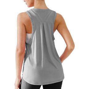 Women's Mesh Racerback Tops Athletic Workout Tank Tops Crew Neck Sleeveless Yoga Running Gym Shirts