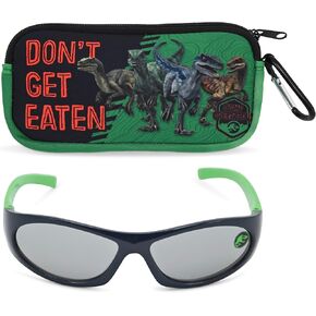 Jurassic World Kids Sunglasses with Kids Glasses Case, Protective Toddler Sunglasses